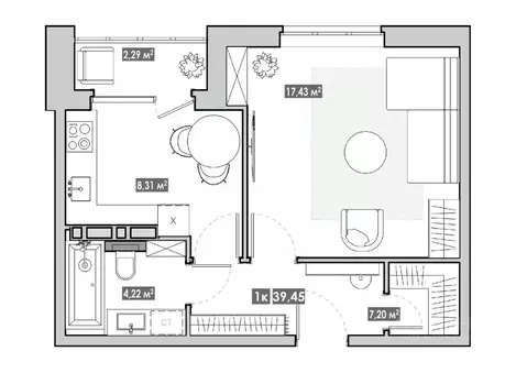 1-к кв. Приморский край, Артем  (39.45 м)