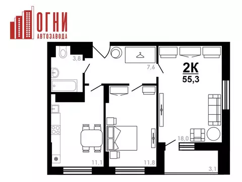 2-к кв. Нижегородская область, Нижний Новгород Коломенская ул., 8к4 ...