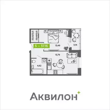 1-к кв. Архангельская область, Архангельск ул. Прокопия Галушина, 20 ...