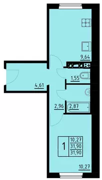1-к кв. Пермский край, Пермь ул. Танцорова, 96 (31.9 м)