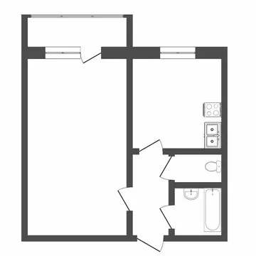 1-комнатная квартира: Тюмень, улица Немцова, 39 (33 м)