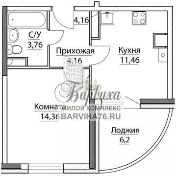 1-к кв. Ярославская область, Ярославский муниципальный округ, пос. ...