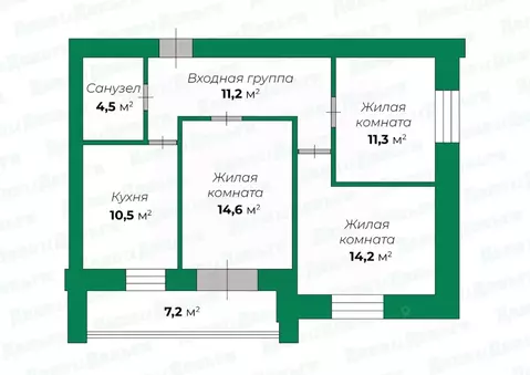 3-к кв. Кировская область, Киров Социалистическая ул., 15 (66.2 м)