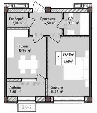 1-к кв. Дагестан, Дербент Маяк жилой комплекс (39.4 м)
