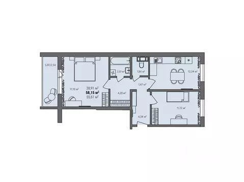 2-к кв. Челябинская область, Челябинский городской округ, пос. ...