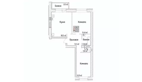 2-к кв. Ярославская область, Ярославский муниципальный округ, пос. ...