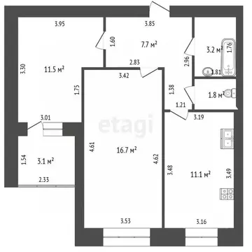 2-к кв. Башкортостан, Стерлитамак ул. Артема, 64 (52.0 м)