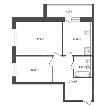 2-к кв. Мордовия, Саранск ш. Северо-Восточное, 47 (62.64 м)