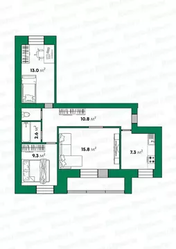 3-к кв. Кировская область, Киров ул. Щорса, 52 (61.1 м)