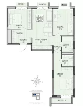 3-к кв. Удмуртия, Ижевск ул. 50 лет Пионерии, 41 (79.2 м)