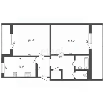 2-к кв. Крым, Бахчисарай ул. Советская, 12 (50.1 м)