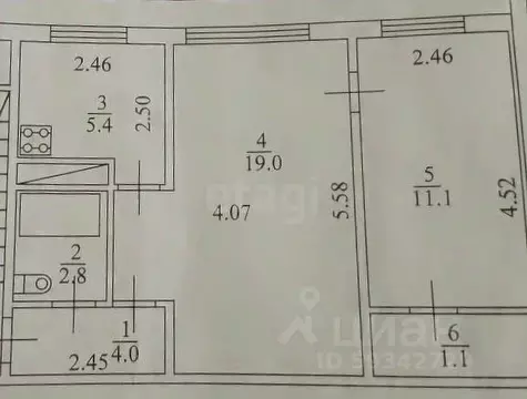 2-к кв. Архангельская область, Новодвинск ул. Уборевича, 26 (43.4 м)
