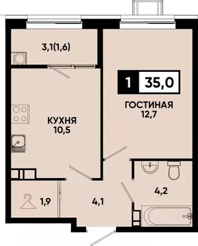 1-к кв. Ставропольский край, Кисловодск Моя Легенда жилой комплекс ...