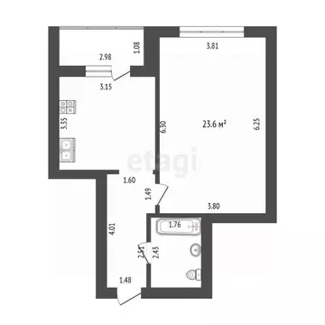 1-к кв. Мордовия, Саранск ул. Фурманова, 27А (44.9 м)