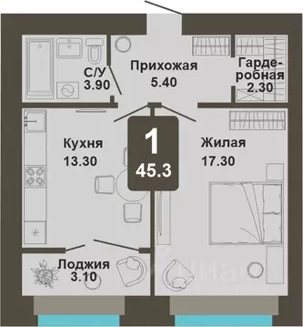 1-к кв. Чувашия, Чебоксары ул. Анатолия Игумнова, 12 (45.3 м)