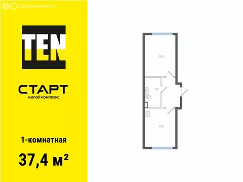 1-комнатная квартира: Екатеринбург, микрорайон Академический, 4-й ...