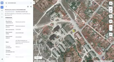 Участок в Волгоградская область, Волгоград ул. Борьбы, 17 (1.0 сот.)