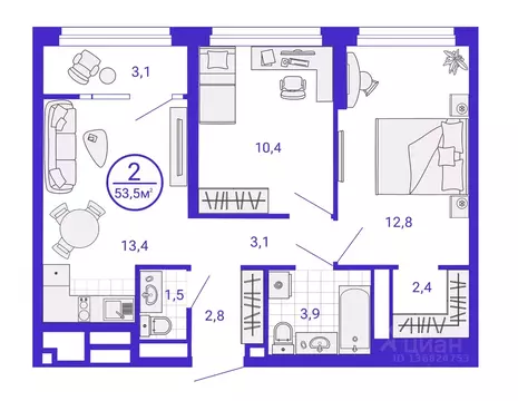 2-к кв. Свердловская область, Екатеринбург Уктус жилрайон, Астон ...