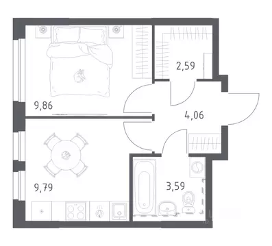 1-к кв. Башкортостан, Уфа ул. Рашита Манурова (29.89 м)
