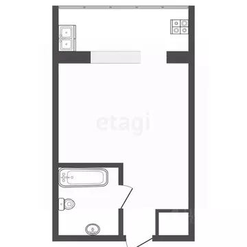 Студия Тюменская область, Тюмень ул. Мельникайте, 113 (15.1 м)