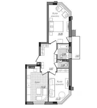 2-к кв. Смоленская область, Смоленск ул. Александра Степанова, 14 ...