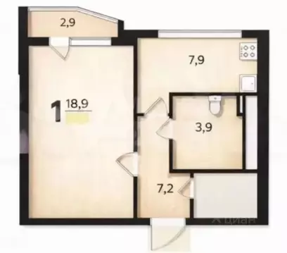 1-к кв. Москва ул. Перерва, 45К1 (38.1 м)