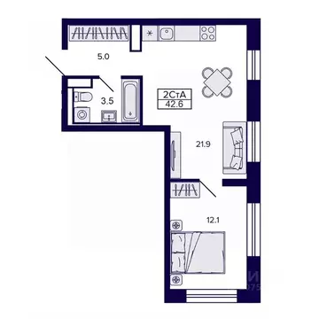 2-к кв. Хабаровский край, Хабаровск ул. Карла Маркса, 96 (42.56 м)