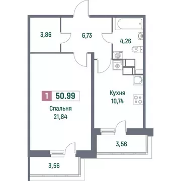 1-к кв. Ленинградская область, Мурино Всеволожский район, просп. ...