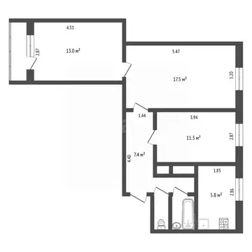 3-к кв. Ямало-Ненецкий АО, Новый Уренгой Ленинградский просп., 8Б ...