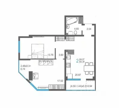 2-к кв. Крым, Ялта ул. Кирова, 155Ак2 (64.07 м)