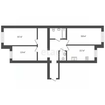 3-к кв. Ярославская область, Ярославль ул. Старая Костромская, 6 (94.9 ...