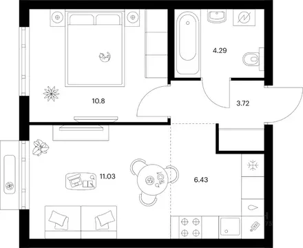 1-к кв. Ленинградская область, Ломоносовский район, Аннинское ...