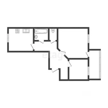 2-к кв. Тюменская область, Тюмень ул. Избышева, 8 (65.3 м)
