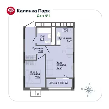 1-к кв. Удмуртия, Ижевск Восток-3 МОТ СНТ, 90 (42.82 м)
