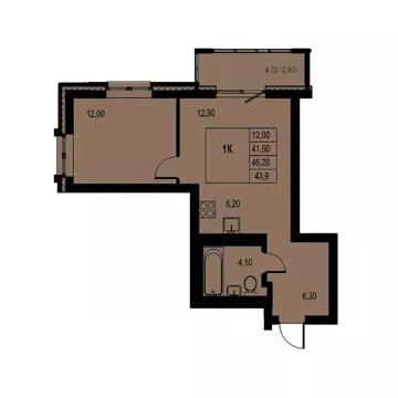 1-к кв. Новосибирская область, Новосибирск Авиастроителей мкр,  (43.9 ...