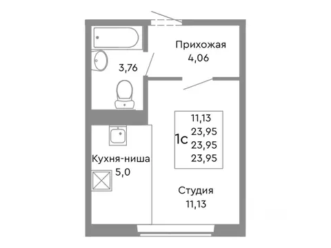 Студия Челябинская область, Челябинск ул. Танкистов, 175 (23.95 м)