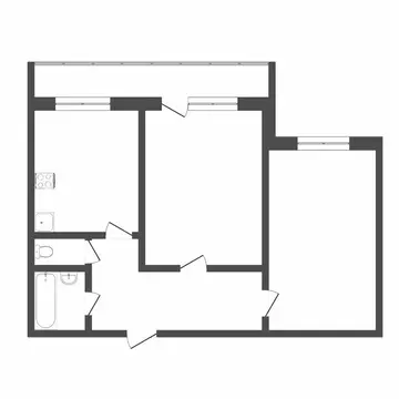 2-комнатная квартира: Тюмень, Пролетарская улица, 118 (46.8 м)