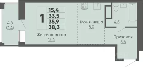 1-к кв. Чувашия, Чебоксары ул. Академика РАН Х.М. Миначева, 2 (36.1 м)