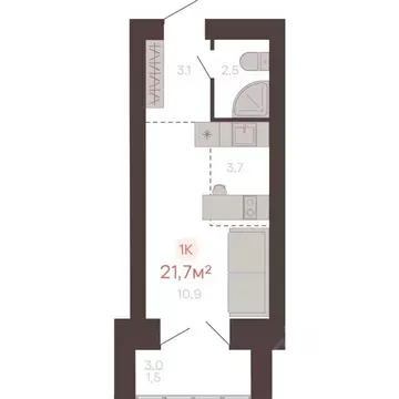 1-к кв. Алтайский край, Новоалтайск ул. Южсиба, 52А (21.7 м)