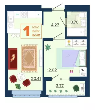 1-к кв. Брянская область, Брянск Московский мкр, Микрорайон Акватория ...