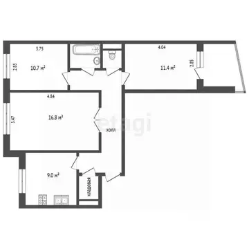 3-к кв. Владимирская область, Муром ул. Ленина, 55 (62.4 м)