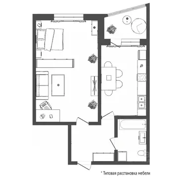 1-к кв. Тюменская область, Тюмень Заречный проезд, 39Ак1 (50.2 м)