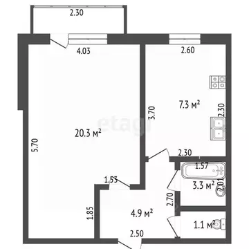 1-к кв. Башкортостан, Стерлитамак ул. Гоголя, 149А (37.3 м)