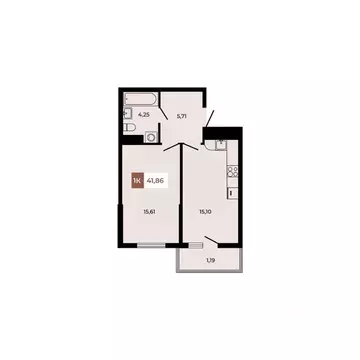 1-к кв. Ростовская область, Аксайский район, Щепкинское с/пос, пос. ...