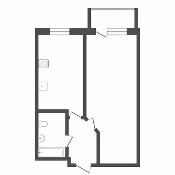 1-комнатная квартира: Тюмень, Широтная улица, 96к3 (37 м)