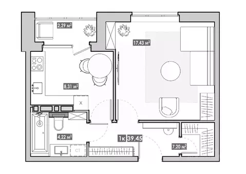 1-к кв. Приморский край, Артем  (39.45 м)