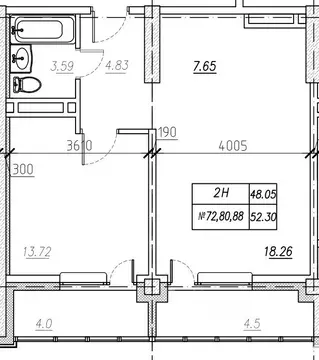 2-к кв. Приморский край, Владивосток ул. Нейбута, 135блок-ск4 (52.3 м)