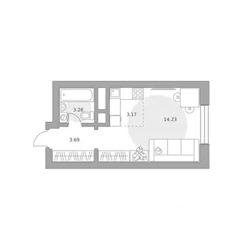 Студия Московская область, Красногорск Ильинойс жилой комплекс (24.35 ...