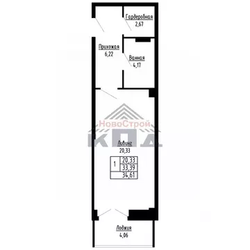 1-к кв. Омская область, Омск ул. Фрунзе (35.0 м)