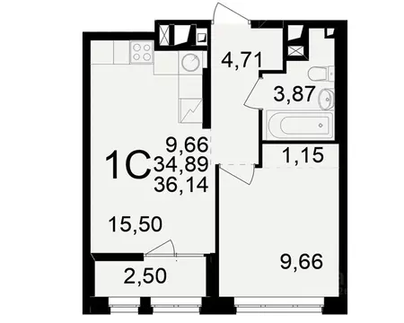 1-к кв. Рязанская область, Рязань ул. Чкалова (34.89 м)